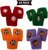 assorted colors & sports designs kids wristbands - soccer, basketball, football, baseball - sports party favors pack of 24 логотип