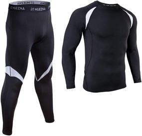 img 4 attached to Ultimate Warmth: Men's Thermal Top and Bottom Set 🔥 with Soft Fleece Lining - Ideal Base Layer for Cold Weather