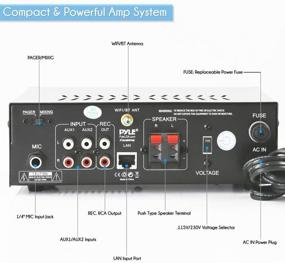 img 2 attached to 🔊 Усилитель-ресивер Pyle 240W со встроенным WiFi и Bluetooth для домашней аудиосистемы, пара черных 3,5-дюймовых 3-полосных колонок для использования внутри и на открытом воздухе, включая кабель Enrock 14AWG длиной 50 футов.