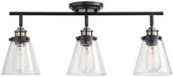 🌍 globe electric 59629 jackson 3 track lighting: dark bronze with antique brass accents - explore brilliant illumination! logo