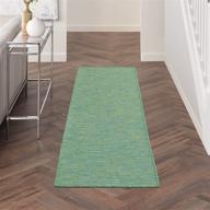 🏞️ nourison positano flat-weave blue/green indoor/outdoor runner area rug - 8ft x 2ft2in logo