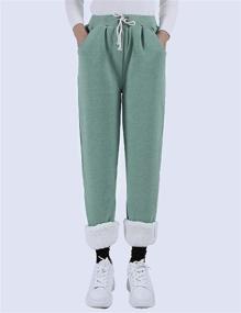 img 3 attached to 🔥 Cozy and Stylish: Yeokou Women's Sherpa Lined Athletic Sweatpants – Stay Warm with Joggers Fleece Pants