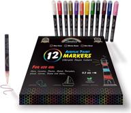 🎨 12-pack rainbow joy acrylic paint markers for rock painting, stone, ceramic, glass, wood, fabric, canvas | set of 12 vibrant colors logo