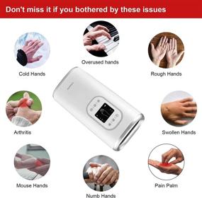 img 2 attached to 🖐️ White Electric Hand Massager Machine with Heat - Compression Air Pressure Therapy Massager for Arthritis, Carpal Tunnel, Pain Relief & Hand, Wrist, Palm and Finger Massage