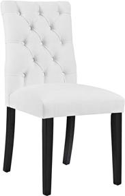 img 4 attached to Stylish and Elegant Modway MO-Duchess Modern Tufted Button Faux Leather Upholstered Parsons Dining Chair in White: Perfect Blend of Comfort and Contemporary Design