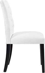 img 2 attached to Stylish and Elegant Modway MO-Duchess Modern Tufted Button Faux Leather Upholstered Parsons Dining Chair in White: Perfect Blend of Comfort and Contemporary Design