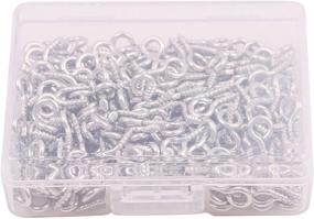 img 1 attached to 🔩 300PCS Small Metal Hoop Peg Screw Eye Pin Hook for DIY Crafts, Cork Top Bottles, Jewelry Making Findings, Charm Bead, 10 x 4.5mm