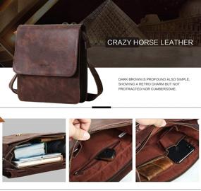 img 2 attached to Leathario men's leather crossbody bag with shoulder strap - small messenger retro PAD bag satchel sling recommended for travel and work