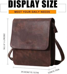 img 3 attached to Leathario men's leather crossbody bag with shoulder strap - small messenger retro PAD bag satchel sling recommended for travel and work