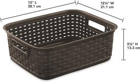 img 1 attached to 🧺 6-Pack of Sterilite 12726P06 Short Weave Baskets in Espresso Shade