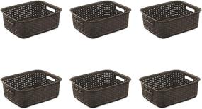 img 3 attached to 🧺 6-Pack of Sterilite 12726P06 Short Weave Baskets in Espresso Shade