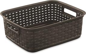 img 2 attached to 🧺 6-Pack of Sterilite 12726P06 Short Weave Baskets in Espresso Shade