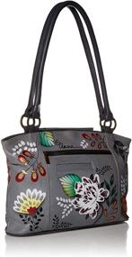 img 3 attached to 👜 Stunning Hand Painted Anna Anuschka Organizer Tote: A Perfect Women's Handbag & Wallet Combo!