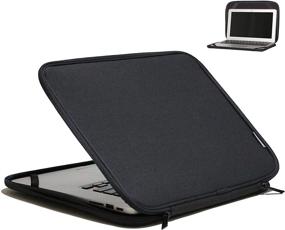 img 4 attached to 💻 Inntzone 15-15.6 Inch Foldable Laptop Sleeve - Slim Lightweight Bag for Notebook Computer (Black)