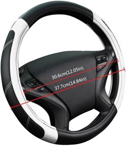 img 3 attached to CAR PASS Line Rider Leather Universal Steering Wheel Cover Fits For Truck Interior Accessories