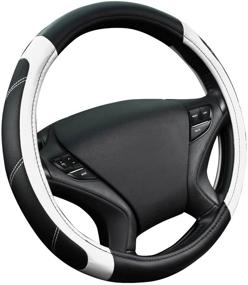img 4 attached to CAR PASS Line Rider Leather Universal Steering Wheel Cover Fits For Truck Interior Accessories
