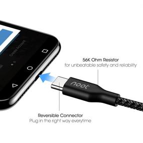 img 3 attached to Кабель быстрой зарядки Noot Products USB Type C to A длиной 6 футов - совместим с Samsung Galaxy Fold Z 3, Z Flip 3, 🔌 S21 (Ultra, Plus), S20 FE, A12, A32, Note 20, S10, A21, A71, A51, A52, S20 (Ultra, Plus), A11, A42, A02s - оплетенный зарядный кабель