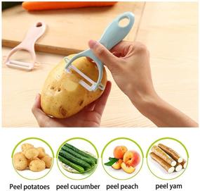 img 3 attached to 🔪 LEYME Ceramic Peeler Set of 3 - Rust Proof, Ideal for Cutting Fruits and Potatoes - Carry and Store Efficiently - Suitable for Home, Office, Travel (Green/Pink/Blue)