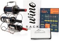 🍷 grapecavern countertop wine rack - 5 bottle wine holder stand with 2 slot sizes - bundle includes tabletop wine rack - microfiber glassware polishing cloth and wine guide chart - hassle-free assembly logo