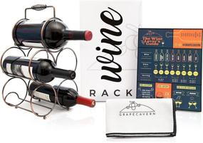 img 4 attached to 🍷 Grapecavern Countertop Wine Rack - 5 Bottle Wine Holder Stand with 2 Slot Sizes - Bundle Includes Tabletop Wine Rack - Microfiber Glassware Polishing Cloth and Wine Guide Chart - Hassle-Free Assembly