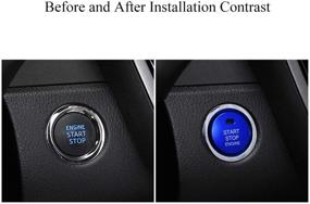 img 2 attached to 🔵 Enhance Your Toyota Experience with Thor-Ind Engine Start Stop Button Cover Trim in Blue