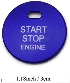 img 1 attached to 🔵 Enhance Your Toyota Experience with Thor-Ind Engine Start Stop Button Cover Trim in Blue