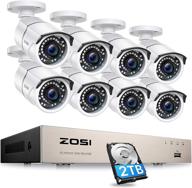 zosi 8ch 1080p poe home security camera system with 2tb hard drive, h.265+ 8-channel 5mp nvr recorder, 8pcs 2mp 1080p outdoor indoor ip cameras with 120ft night vision and power over ethernet (poe) logo