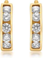 💎 jewelili 10k yellow gold hoop earrings with 1.75 mm round white cubic zirconia for enhanced seo logo