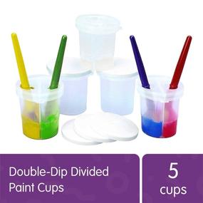 img 3 attached to 🎨 Colorations SPLITC Double-Dip Divided Paint Cups Мультипак: Набор для рисования для детей Ultimate Kids из 5 штук