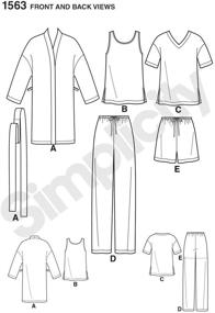 img 2 attached to 🧵 Easy-to-Sew Teen's, Men's, and Women's Pajama Sewing Pattern Kit - Simplicity US1563A, Code 1563, Sizes XS-XL