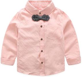 img 1 attached to 👕 Little Dressy Pieces: Stylish Cotton Clothing Sets for Boys