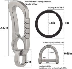 img 3 attached to 🔑 TISUR Carabiner Keychain Clip: A Dependable Titanium EDC Key Ring Holder for Men & Women