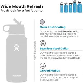 img 3 attached to 💧 Stainless Steel Hydro Flask Water Bottle with Straw Lid - Reusable, Vacuum Insulated, Wide Mouth