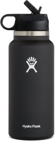 img 4 attached to 💧 Stainless Steel Hydro Flask Water Bottle with Straw Lid - Reusable, Vacuum Insulated, Wide Mouth