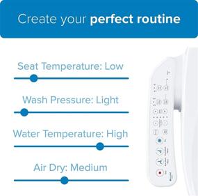 img 1 attached to 🚽 White Brondell Swash SE400 Bidet Seat for Elongated Toilets - Oscillating Stainless-Steel Nozzle, Warm Air Dryer, Ambient Nightlight