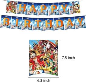 img 3 attached to 🎉 One Piece Birthday Party Supplies: Complete Anime Theme Set with Happy Birthday Banner, Cake & Cupcake Toppers, Latex Balloons, Spiral Decorations