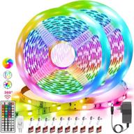 🌈 enhance your space with kuluner 32.8ft color changing led strip lights: 300 bright leds, rf remote control, perfect for bedroom, kitchen, and home décor logo