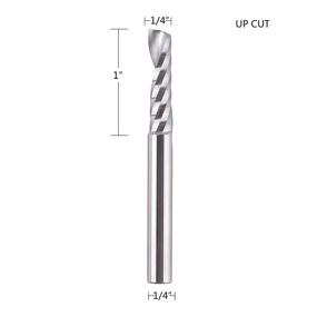 img 3 attached to 1 Inch Cutting Length SpeTool Single Flute Spiral End Mill Aluminum Cutter Carbide Router with 1/4 Inch Shank for Aluminum, Acrylic, PVC, MDF, and Plastic