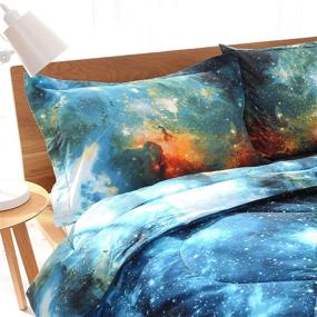img 1 attached to 🌌 ENJOHOS Cool Galaxy Bedding: 3D Universe Space Quilt Comforter Set for Kids - Twin Size Starry Sky Bedding Gift for Boys and Girls (Includes 1 Comforter and 2 Pillow Shams)