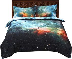 img 4 attached to 🌌 ENJOHOS Cool Galaxy Bedding: 3D Universe Space Quilt Comforter Set for Kids - Twin Size Starry Sky Bedding Gift for Boys and Girls (Includes 1 Comforter and 2 Pillow Shams)