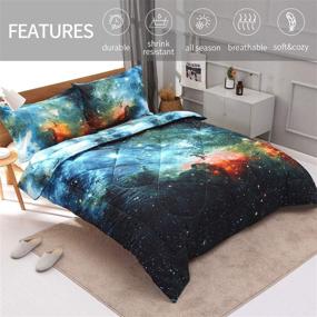 img 3 attached to 🌌 ENJOHOS Cool Galaxy Bedding: 3D Universe Space Quilt Comforter Set for Kids - Twin Size Starry Sky Bedding Gift for Boys and Girls (Includes 1 Comforter and 2 Pillow Shams)