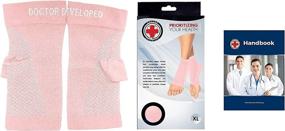 img 3 attached to 🩺 Doctor-Developed Copper Foot Sleeves/Plantar Fasciitis Socks (Pair) + Doctor-Written Handbook | Guaranteed Relief for Plantar Fasciitis, Heel Support & Ankle Conditions | Pink, Size M