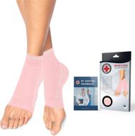 🩺 doctor-developed copper foot sleeves/plantar fasciitis socks (pair) + doctor-written handbook | guaranteed relief for plantar fasciitis, heel support & ankle conditions | pink, size m логотип