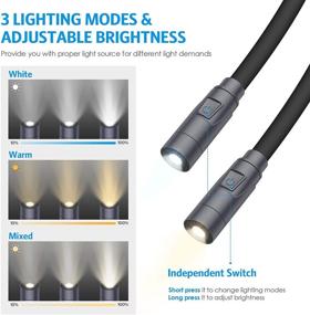 img 2 attached to 📖 AMIR Upgraded LED Neck Reading Light: 3 Color Options, Adjustable Brightness, Bendable Arms – Ideal for Reading, Knitting, Camping, Repairing in Bed