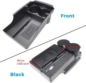 img 1 attached to Tesla Model S/X Phone Wireless Charger Center 🔌 Console Organizer: Convenient Charging and Storage Solution for 2016-2019 Models