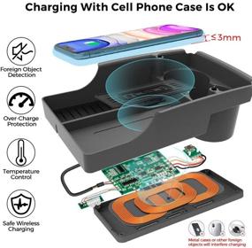 img 2 attached to Tesla Model S/X Phone Wireless Charger Center 🔌 Console Organizer: Convenient Charging and Storage Solution for 2016-2019 Models