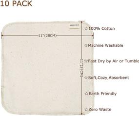 img 3 attached to 🌿 GecoWipe Reusable Paper Towels - Washable 2 Ply Cotton Cleaning Cloths - Zero Waste Kitchen Dishcloths 11''x 11'' - Paper Towel Alternative: Absorbent, Thick, Fast Dry Cloth Napkins (10 Pack)