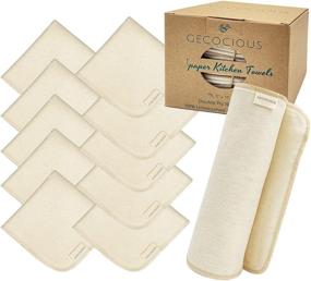 img 4 attached to 🌿 GecoWipe Reusable Paper Towels - Washable 2 Ply Cotton Cleaning Cloths - Zero Waste Kitchen Dishcloths 11''x 11'' - Paper Towel Alternative: Absorbent, Thick, Fast Dry Cloth Napkins (10 Pack)