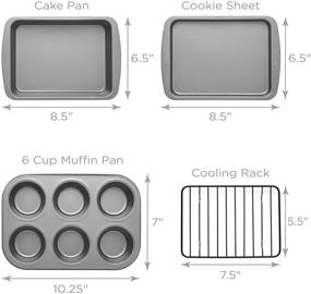 img 3 attached to Набор посуды Ecolution Nonstick для тостерных печей - 4 штуки, серый