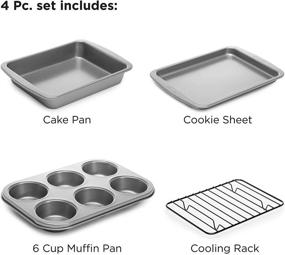 img 1 attached to Набор посуды Ecolution Nonstick для тостерных печей - 4 штуки, серый